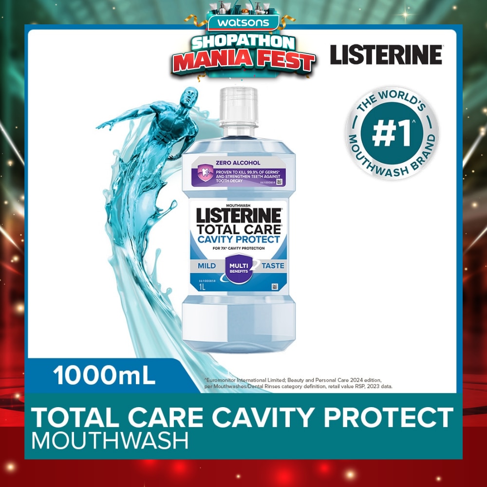Listerine Total Care Cavity Protect Mild Mouthwash (Alcohol-Free) 1000ml
