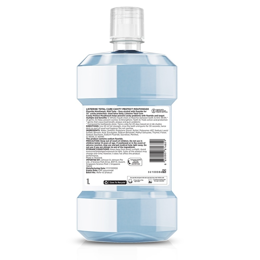 Total Care Cavity Protect Mild Mouthwash (Alcohol-Free) 1000ml