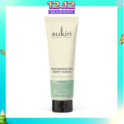 SUKIN Invigorating Body Scrub White Tea & Jasmine (To Polish Skin Texture, Remove Dead Skin Cells & Add Hydration To Skin) 200ml