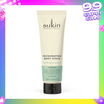 SUKIN Invigorating Body Scrub White Tea & Jasmine (To Polish Skin Texture, Remove Dead Skin Cells & Add Hydration To Skin) 200ml