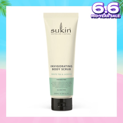 SUKIN Invigorating Body Scrub White Tea & Jasmine (To Polish Skin Texture, Remove Dead Skin Cells & Add Hydration To Skin) 200ml