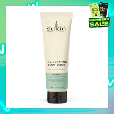 SUKIN Invigorating Body Scrub White Tea & Jasmine (To Polish Skin Texture, Remove Dead Skin Cells & Add Hydration To Skin) 200ml