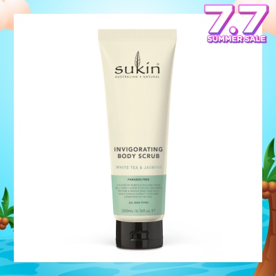 SUKIN Invigorating Body Scrub White Tea & Jasmine (To Polish Skin Texture, Remove Dead Skin Cells & Add Hydration To Skin) 200ml