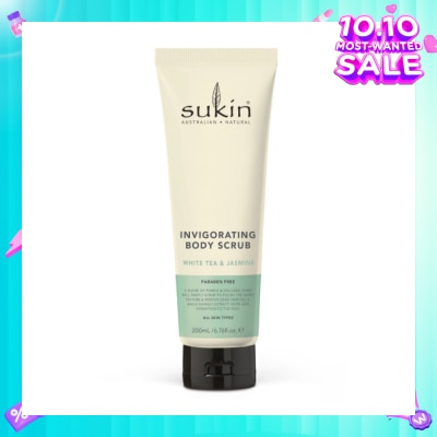 SUKIN Invigorating Body Scrub White Tea & Jasmine (To Polish Skin Texture, Remove Dead Skin Cells & Add Hydration To Skin) 200ml