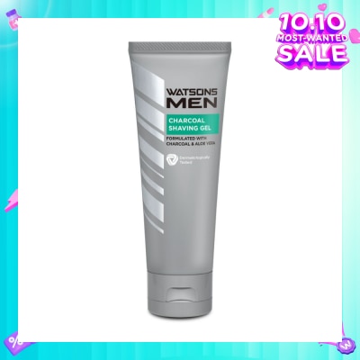 WATSONS Men Charcoal Shaving Gel (Formulated With Charcoal & Aloe Vera) 100g