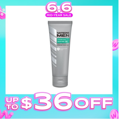 WATSONS - Men Charcoal Shaving Gel (Formulated With Charcoal & Aloe Vera) 100g