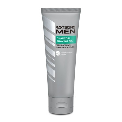 WATSONS Men Charcoal Shaving Gel (Formulated With Charcoal & Aloe Vera) 100g