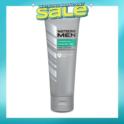 WATSONS - Men Charcoal Shaving Gel (Formulated With Charcoal & Aloe Vera) 100g