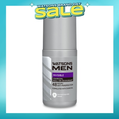 WATSONS - Men Invisible Charcoal Roll-On Deodorant Anti-Perspiration 50ml