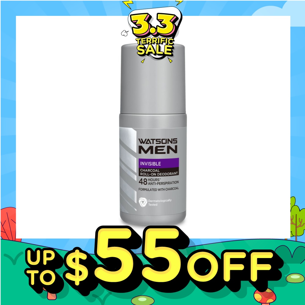 Men Invisible Charcoal Roll-On Deodorant Anti-Perspiration 50ml