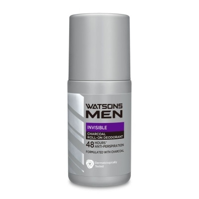 WATSONS Men Invisible Charcoal Roll-On Deodorant Anti-Perspiration 50ml