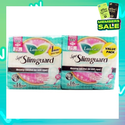LAURIER Super Slimguard Day 25cm Sanitary Napkin 16s Twin Packset