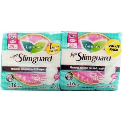 LAURIER Super Slimguard Day 25cm Sanitary Napkin 16s Twin Packset