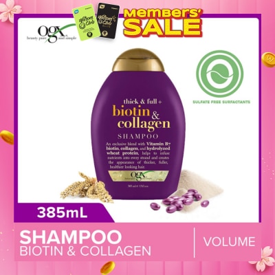 OGX [CNY] Biotin & Collagen Shampoo + Thick & Full (For Normal To Thinning Hair) 385ml