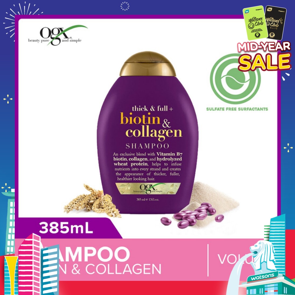 Biotin & Collagen Shampoo + Thick & Full (For Normal To Thinning Hair) 385ml
