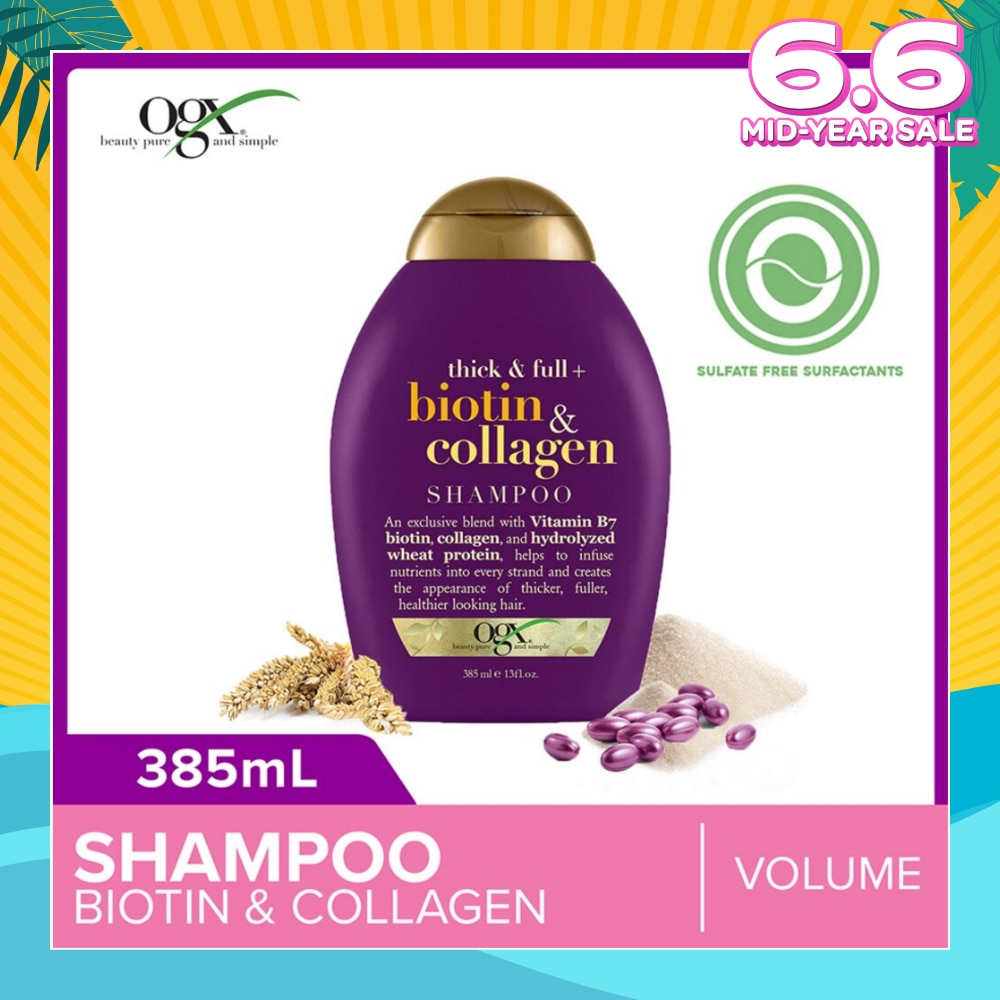 Biotin & Collagen Shampoo + Thick & Full (For Normal To Thinning Hair) 385ml