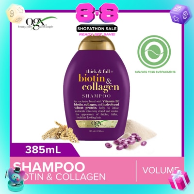 OGX - Biotin & Collagen Shampoo + Thick & Full (For Normal To Thinning Hair) 385ml