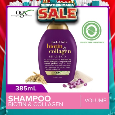 OGX - Biotin & Collagen Shampoo + Thick & Full (For Normal To Thinning Hair) 385ml