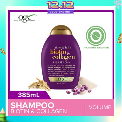 OGX Biotin & Collagen Shampoo + Thick & Full (For Normal To Thinning Hair) 385ml