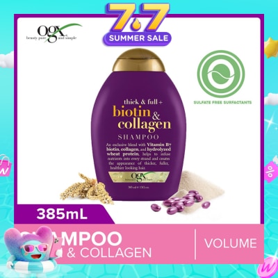 OGX - Biotin & Collagen Shampoo + Thick & Full (For Normal To Thinning Hair) 385ml