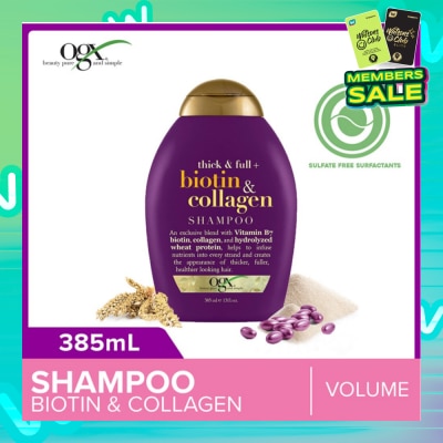 OGX Biotin & Collagen Shampoo + Thick & Full (For Normal To Thinning Hair) 385ml