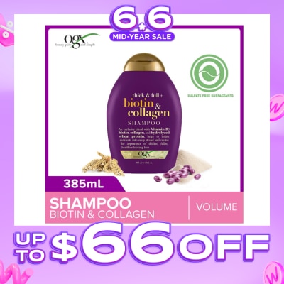 OGX - Biotin & Collagen Shampoo + Thick & Full (For Normal To Thinning Hair) 385ml