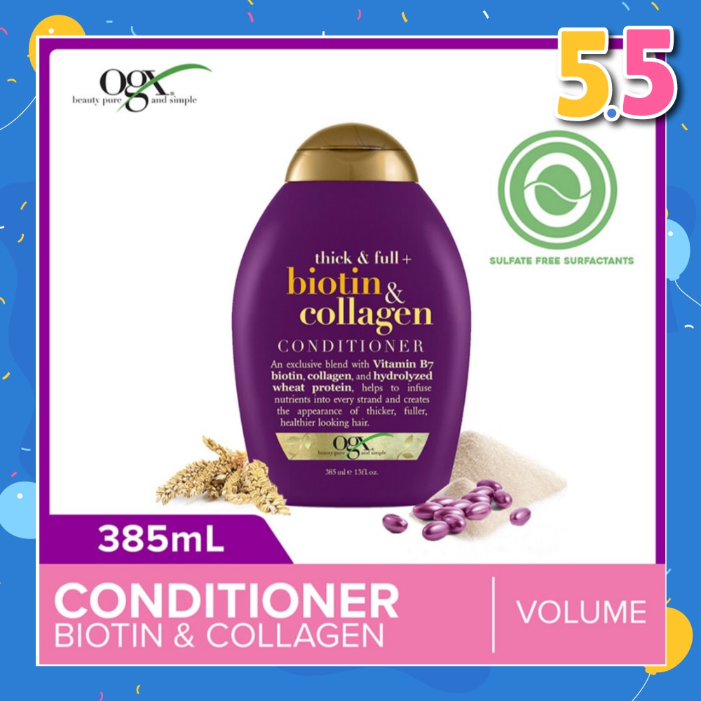 Biotin & Collagen Conditioner + Thick & Full (For Normal To Thinning Hair) 385ml
