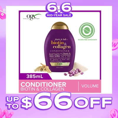 OGX - Biotin & Collagen Conditioner + Thick & Full (For Normal To Thinning Hair) 385ml