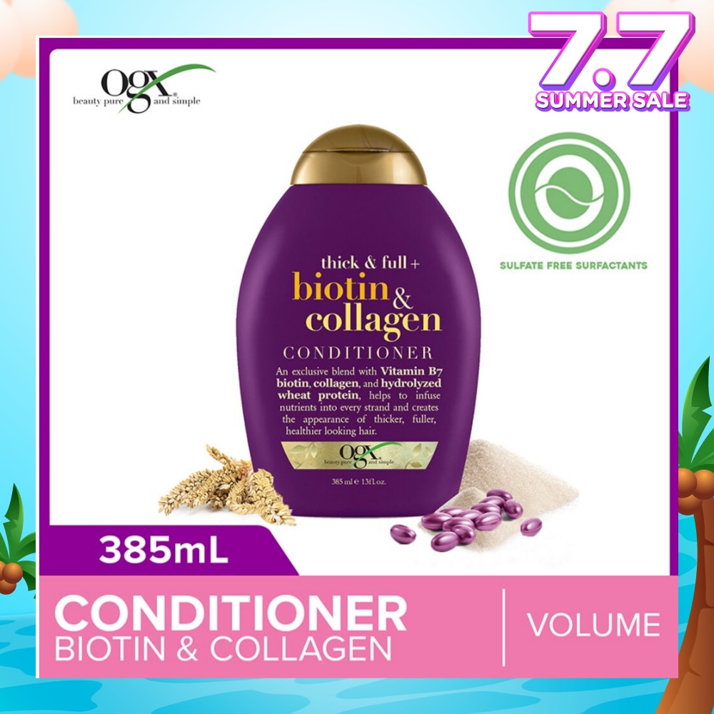 Biotin & Collagen Conditioner + Thick & Full (For Normal To Thinning Hair) 385ml