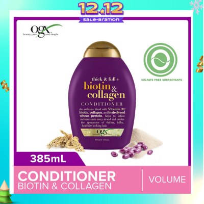 OGX Biotin & Collagen Conditioner + Thick & Full (For Normal To Thinning Hair) 385ml