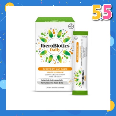 IBEROBIOTICS Daily Everyday Gut Care Health Supplement Sacthet (Gluten & Lactose Free) 20s