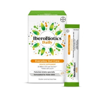 IBEROBIOTICS Daily Everyday Gut Care Health Supplement Sacthet (Gluten & Lactose Free) 20s