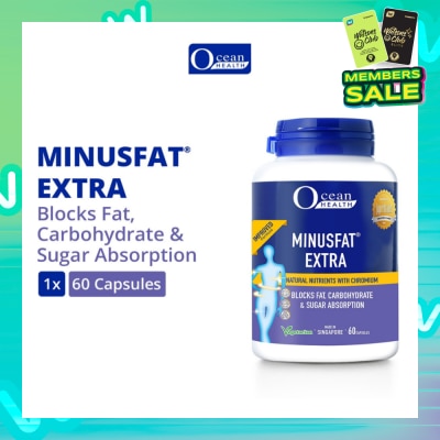 OCEAN HEALTH Minus Fat Extra Natural Nutrients With Chromium Vegetarian Capsule (To Blocks Fat, Carbohydrate & Sugar Absorption) 60s