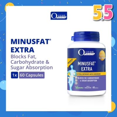 OCEAN HEALTH Minus Fat Extra Natural Nutrients With Chromium Vegetarian Capsule (To Blocks Fat, Carbohydrate & Sugar Absorption) 60s