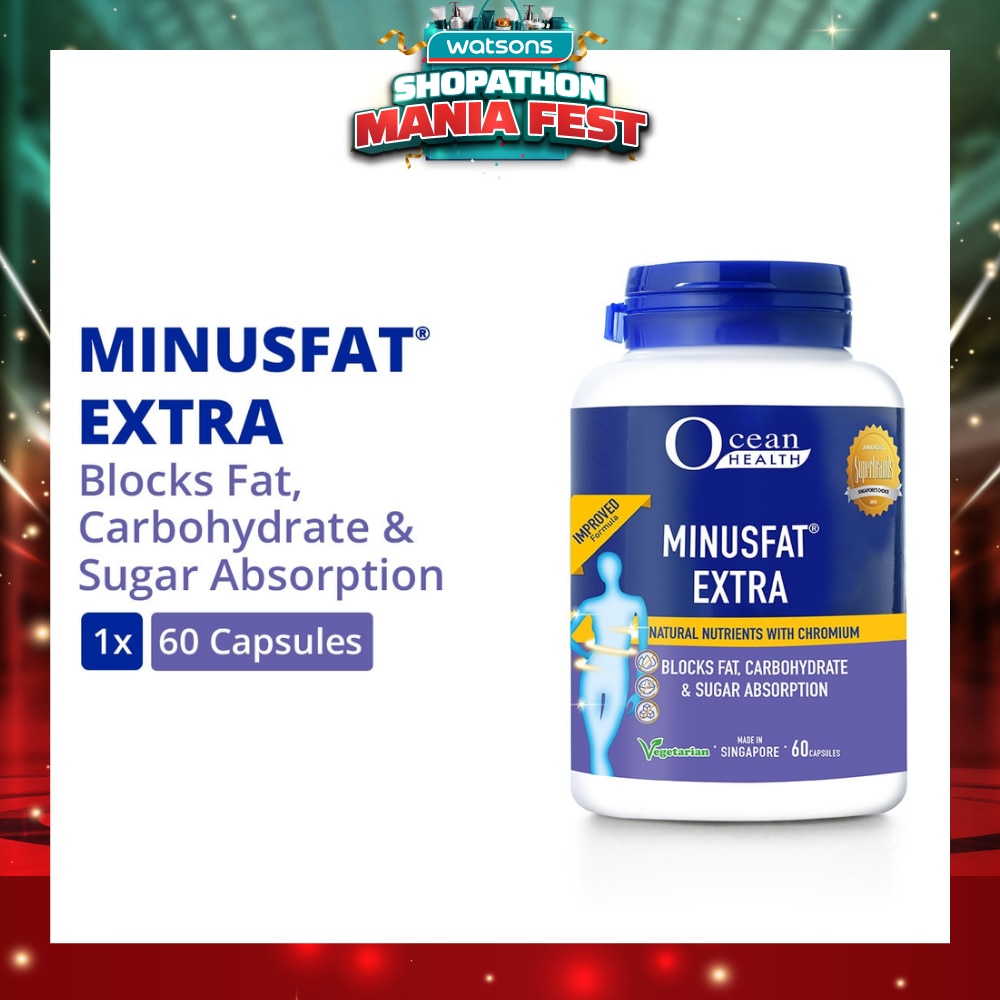 Minus Fat Extra Natural Nutrients With Chromium Vegetarian Capsule (To Blocks Fat, Carbohydrate & Sugar Absorption) 60s (Expiry: May`2027)