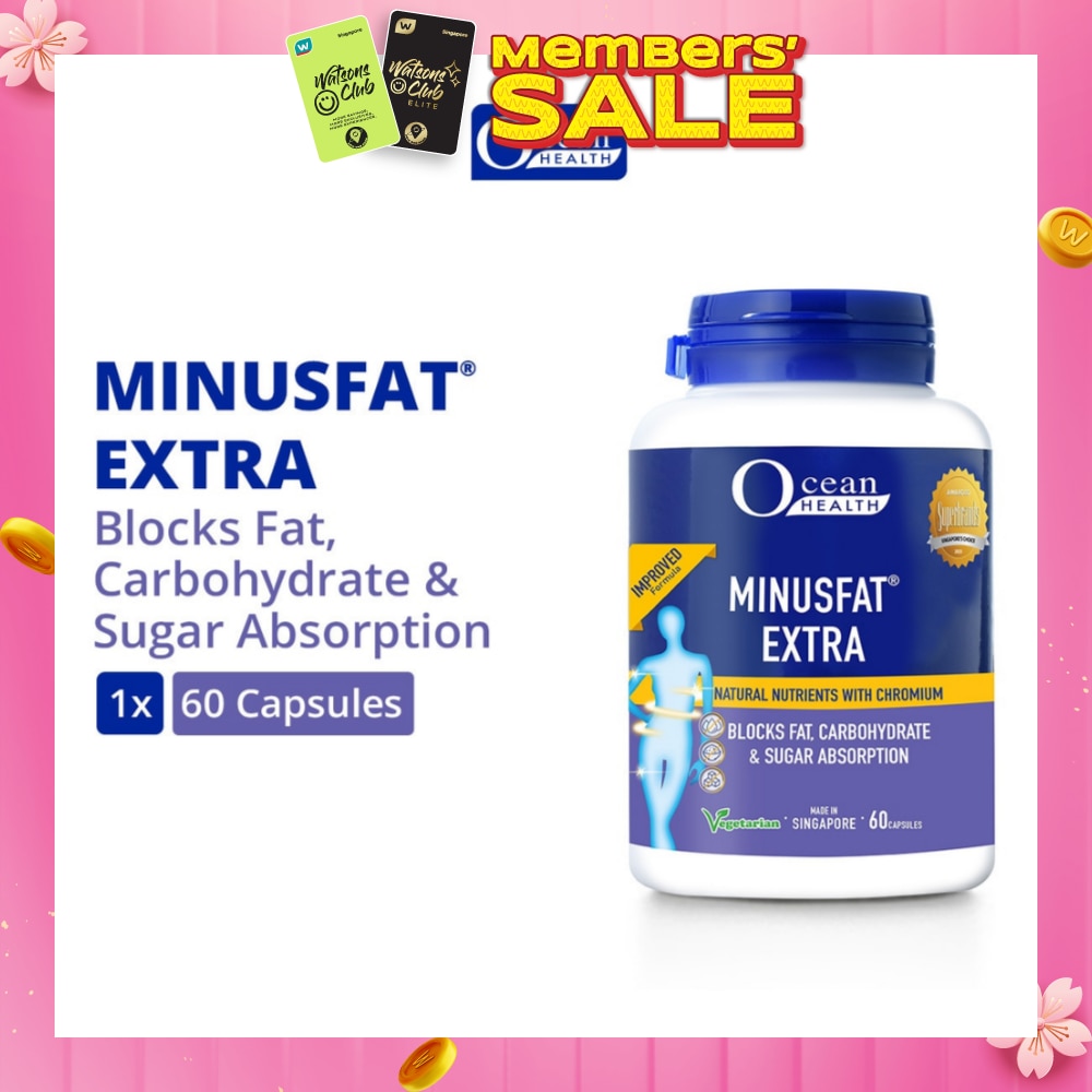 Minus Fat Extra Natural Nutrients With Chromium Vegetarian Capsule (To Blocks Fat, Carbohydrate & Sugar Absorption) 60s