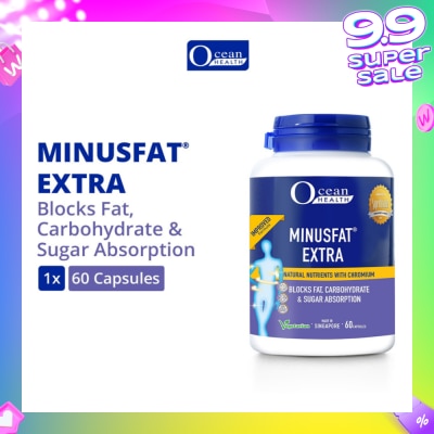 OCEAN HEALTH Minus Fat Extra Natural Nutrients With Chromium Vegetarian Capsule (To Blocks Fat, Carbohydrate & Sugar Absorption) 60s
