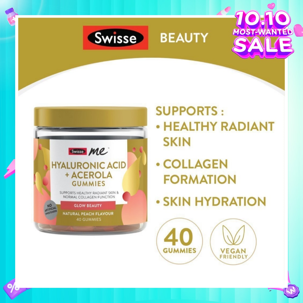 Me Hyaluronic Acid + Acerola Gummies Natural Peach Flavour 40s (Expiry: Feb`2026)