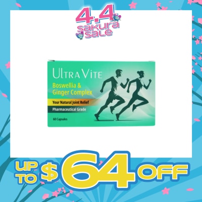ULTRA VITE - Boswellia & Ginger Complex Capsule (To Support Healthy Joints, General Body & Muscle Aches) 60s