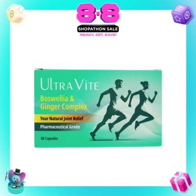 ULTRA VITE - Boswellia & Ginger Complex Capsule (To Support Healthy Joints, General Body & Muscle Aches) 60s