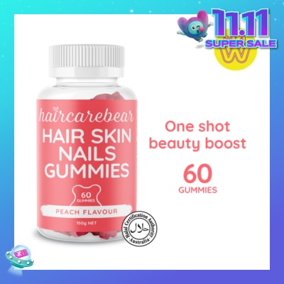 HAIRCAREBEAR Hair Skin Nail Gummies Peach 60s