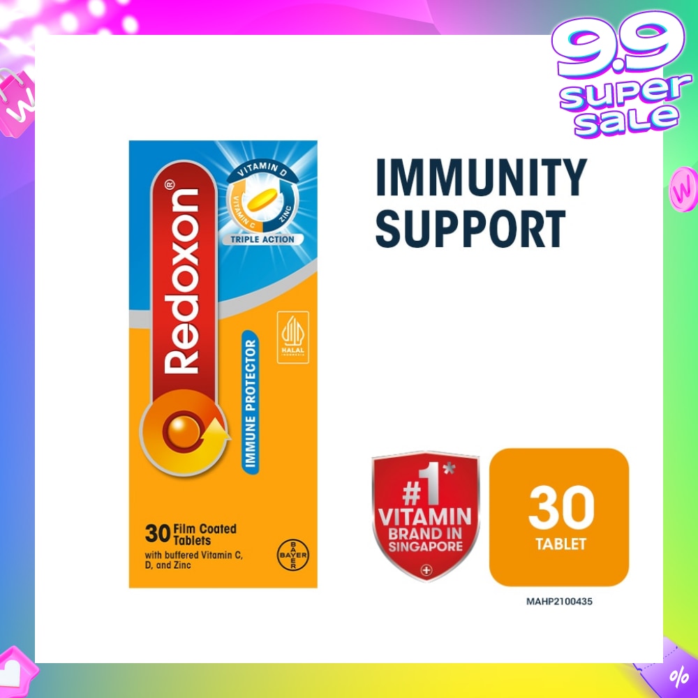 Triple Action Immunity Support Film Coated Tablet (Zinc, Vitamin C & D) 30s