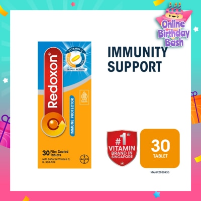 REDOXON Triple Action Immunity Support Film Coated Tablet (Zinc, Vitamin C & D) 30s