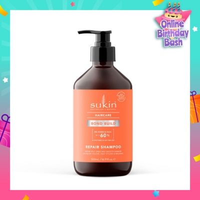 SUKIN Bond Build Repair Shampoo (To Repair Split Ends & Damage Hair) 500ml