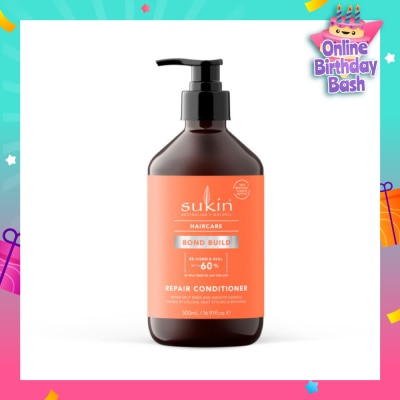 SUKIN Bond Build Repair Conditioner (To Repair Split Ends & Damage Hair) 500ml