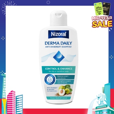 NIZORAL Derma Daily Anti-Dandruff Shampoo (For Oily & Sensitive Scalp) 200ml