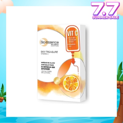 BIO ESSENCE Bio-Treasure Vitamin C Intensive Glow Ampoule Mask (Brighten Dull Skin and Reduces Visible Signs of Aging) 20ml x 7s
