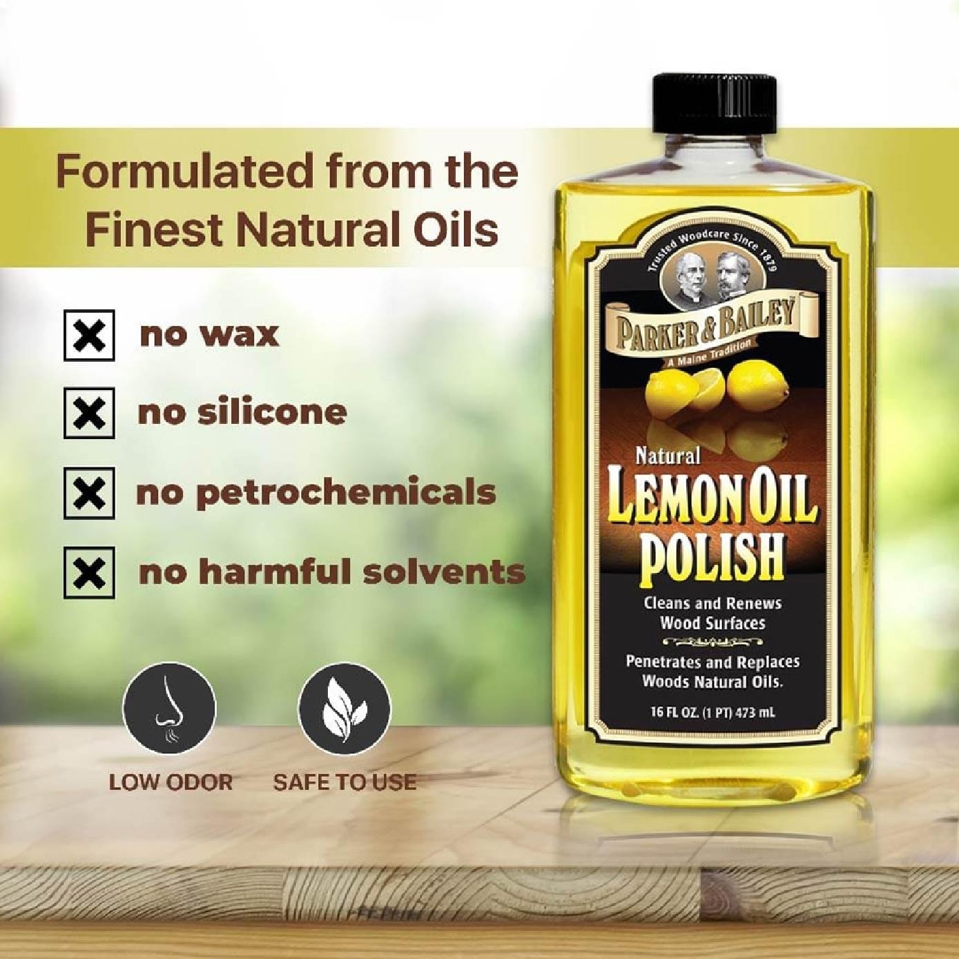 Natural Lemon Oil Polish Fresh Lemon Scent (Cleans & Renews Wood Surface) 473ml