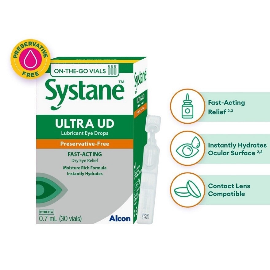 Systane Ultra HD High Performance Lubricant Eye Drops 0.7ml x 30s<BR>