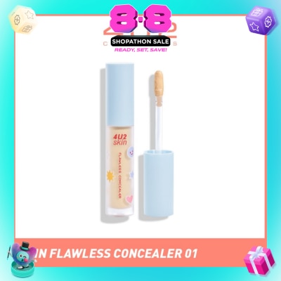 4U2 - Skin Flawless Concealer 01 Milky (Alcohol-Free & Paraben-Free) 1s (Expiry: Apr`2027)